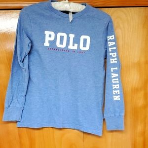 Polo Ralph Lauren 8 long sleeve light blue tshirt excellent condition 💙